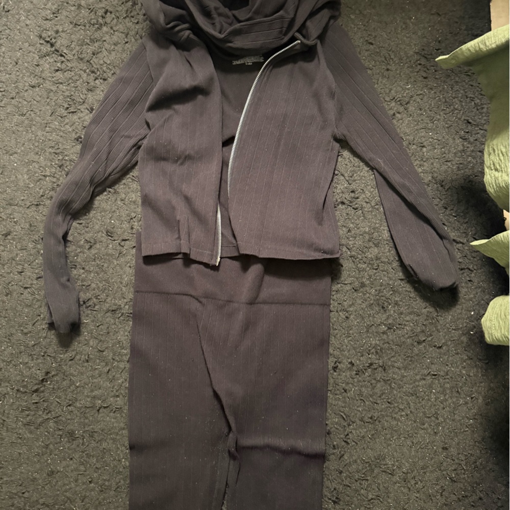 No Boundaries Black Ribbed Jumpsuit